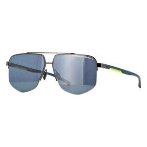 New PORSCHE DESIGN Grey Semi Rimless Aviator P8943 C Sunglasses Women